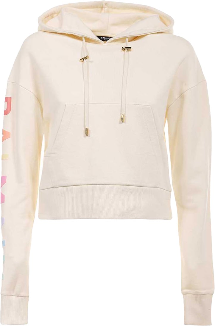 Balmain Cotton hoodie Neutraal