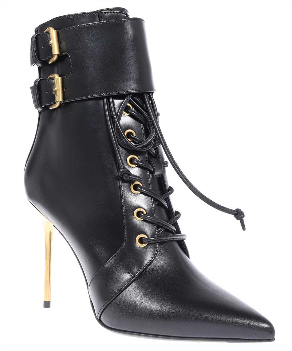Balmain Leather ankle boots Zwart