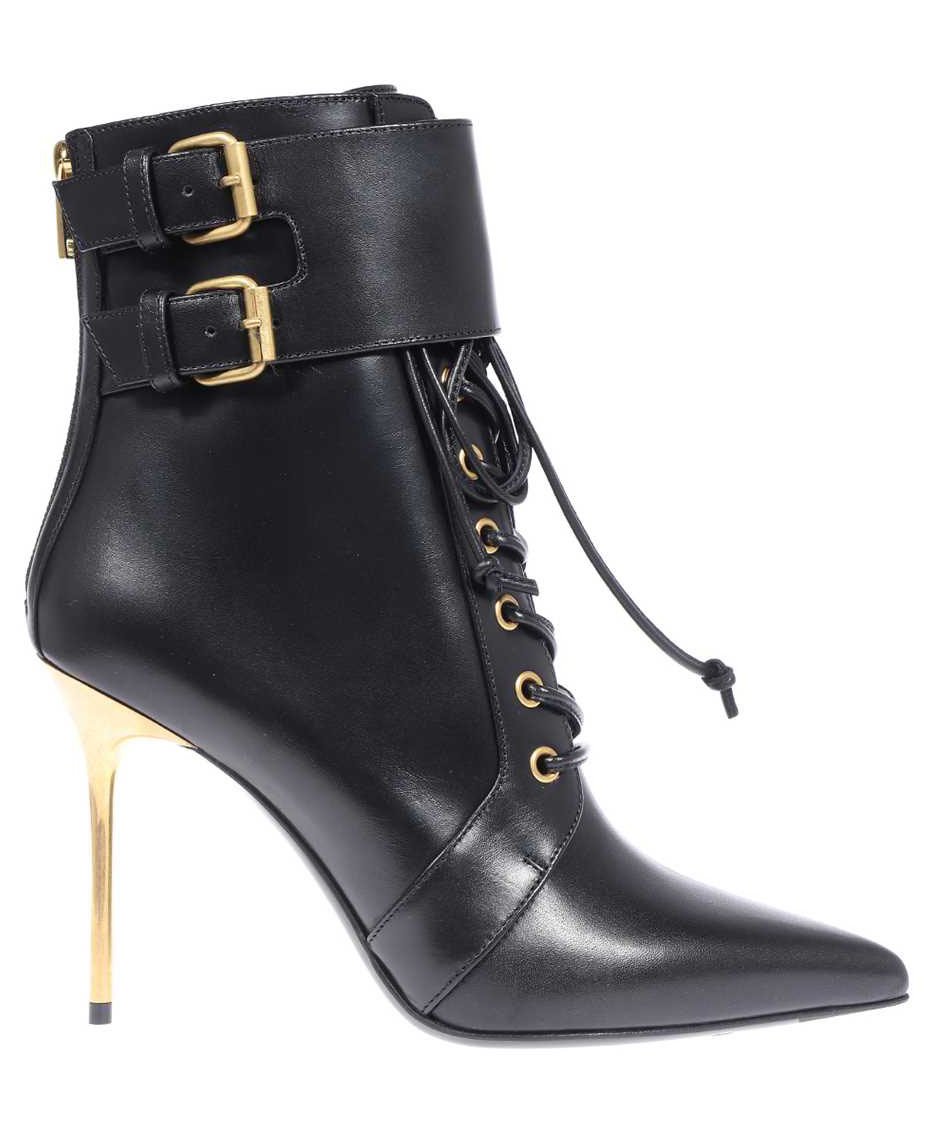 Balmain Leather ankle boots Zwart
