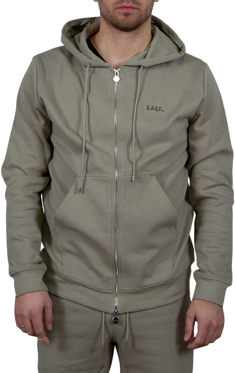 Balr Q-Series Regular Fit Zip Through Hoodie Beige