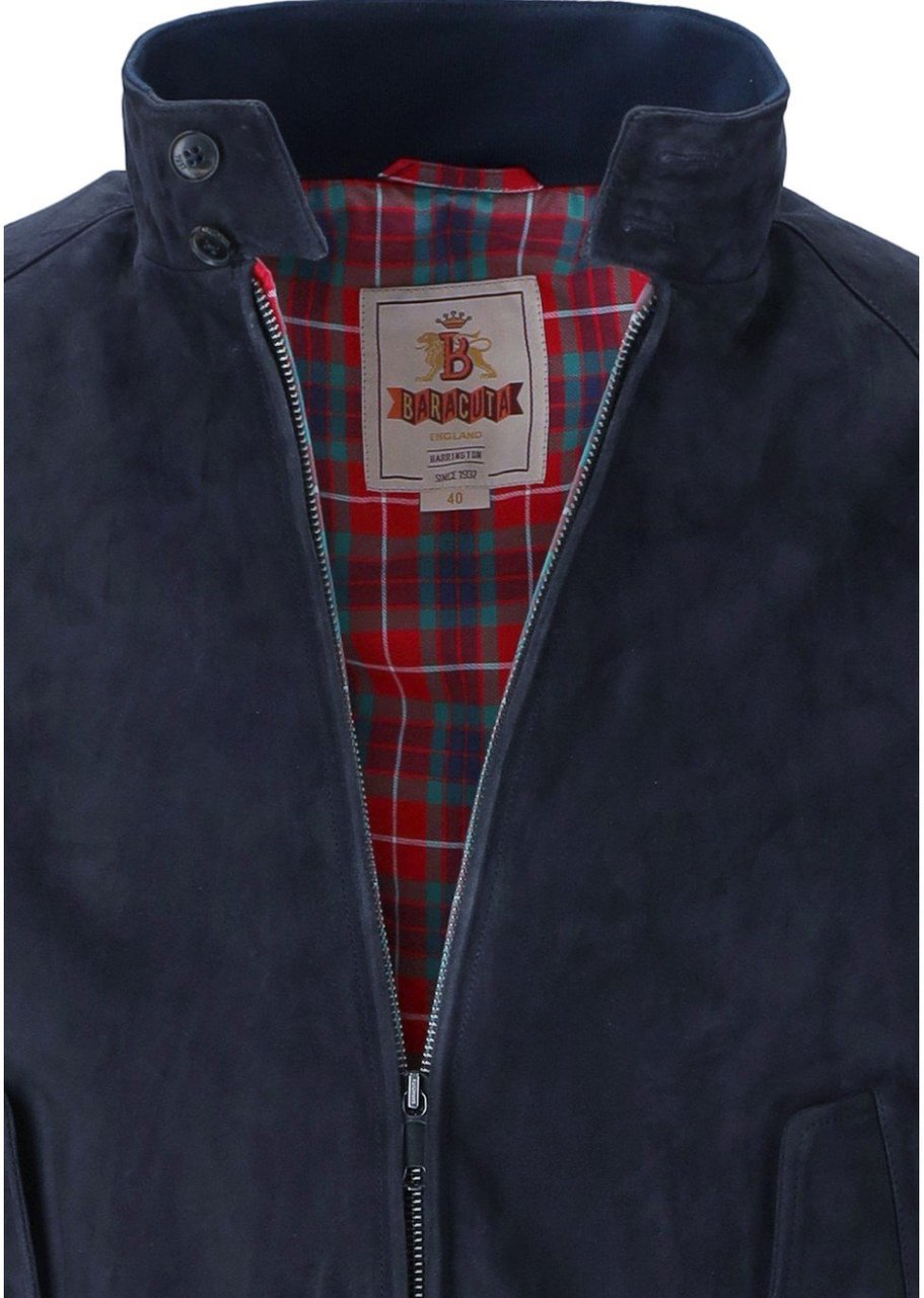 Baracuta BARACUTA G9 SUÈDE NAVY BOMBER JACKET Blauw