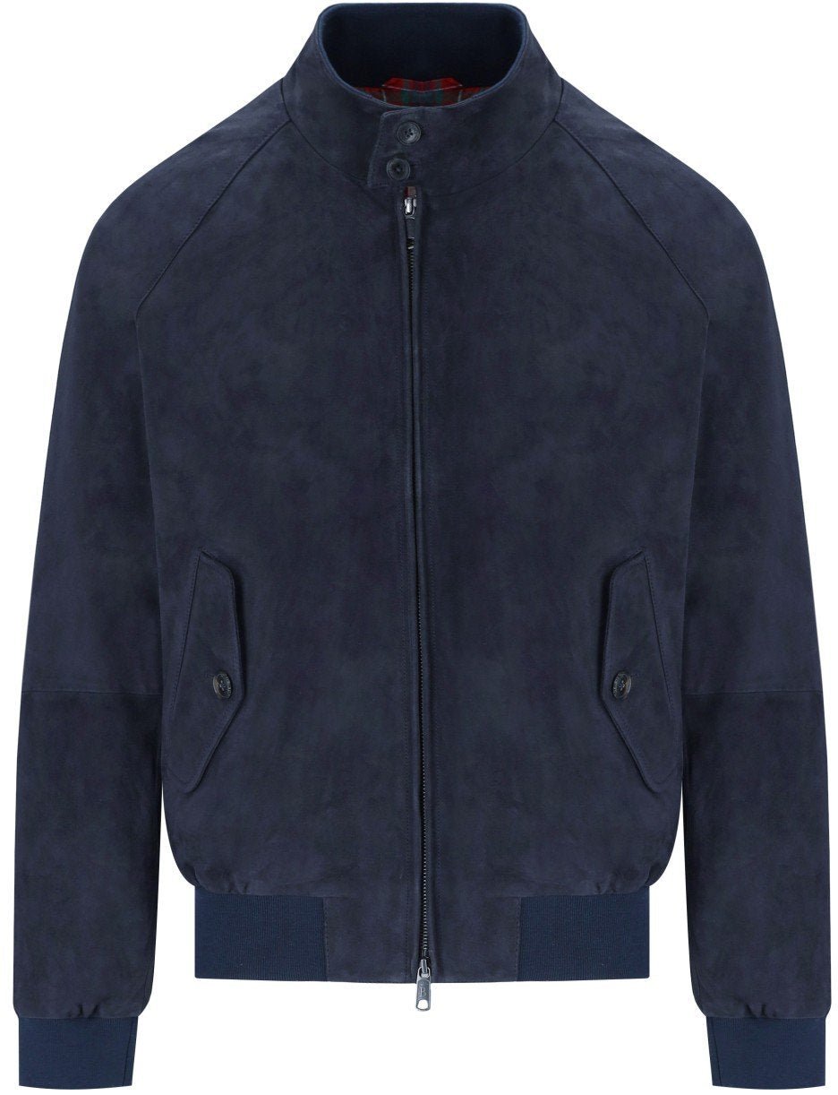 Baracuta BARACUTA G9 SUÈDE NAVY BOMBER JACKET Blauw