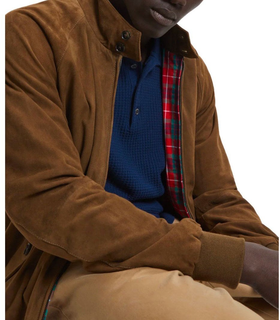 Baracuta BARACUTA G9 SUÈDE DARK OLIVE BOMBER JACKET Groen