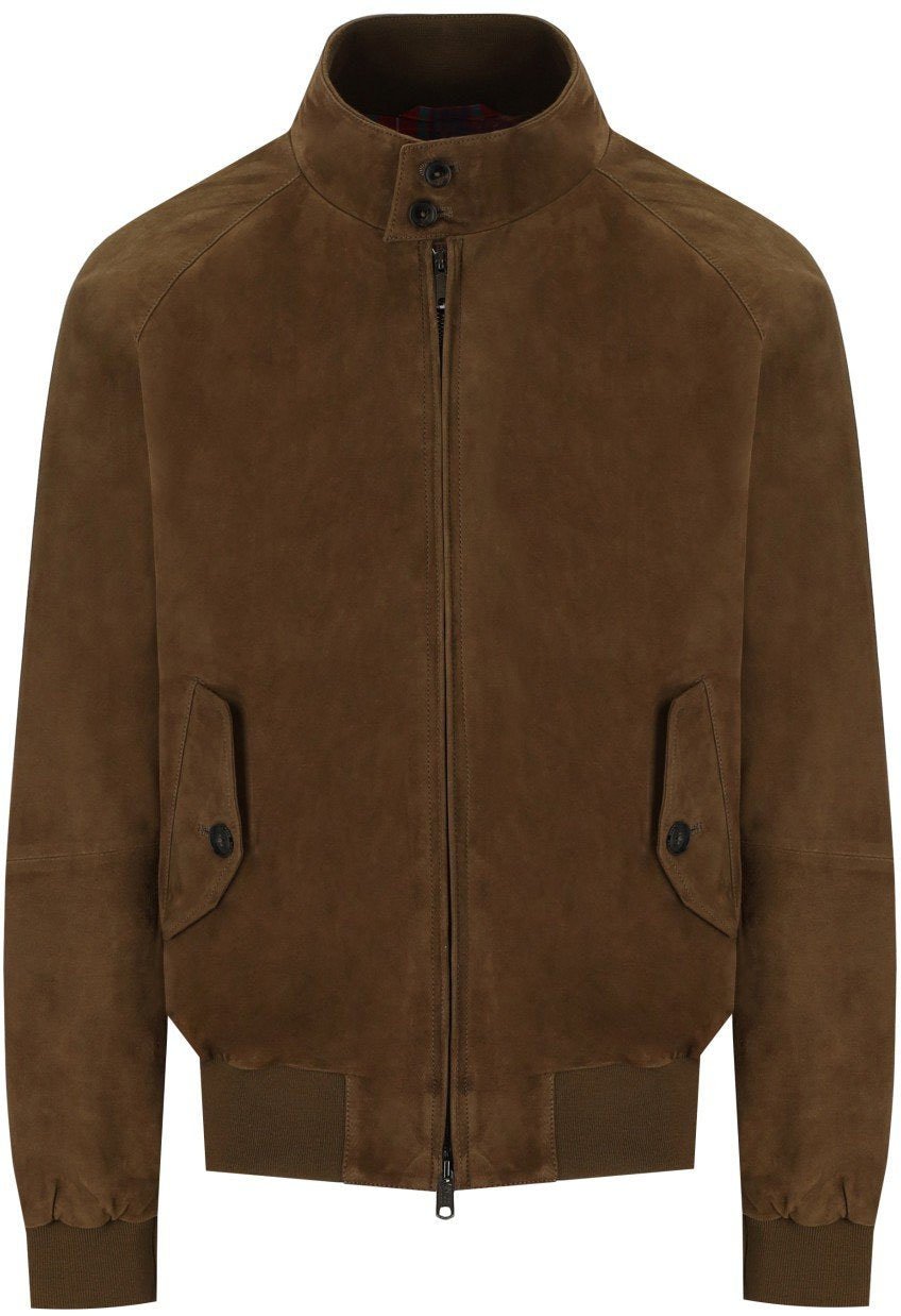 Baracuta BARACUTA G9 SUÈDE DARK OLIVE BOMBER JACKET Groen