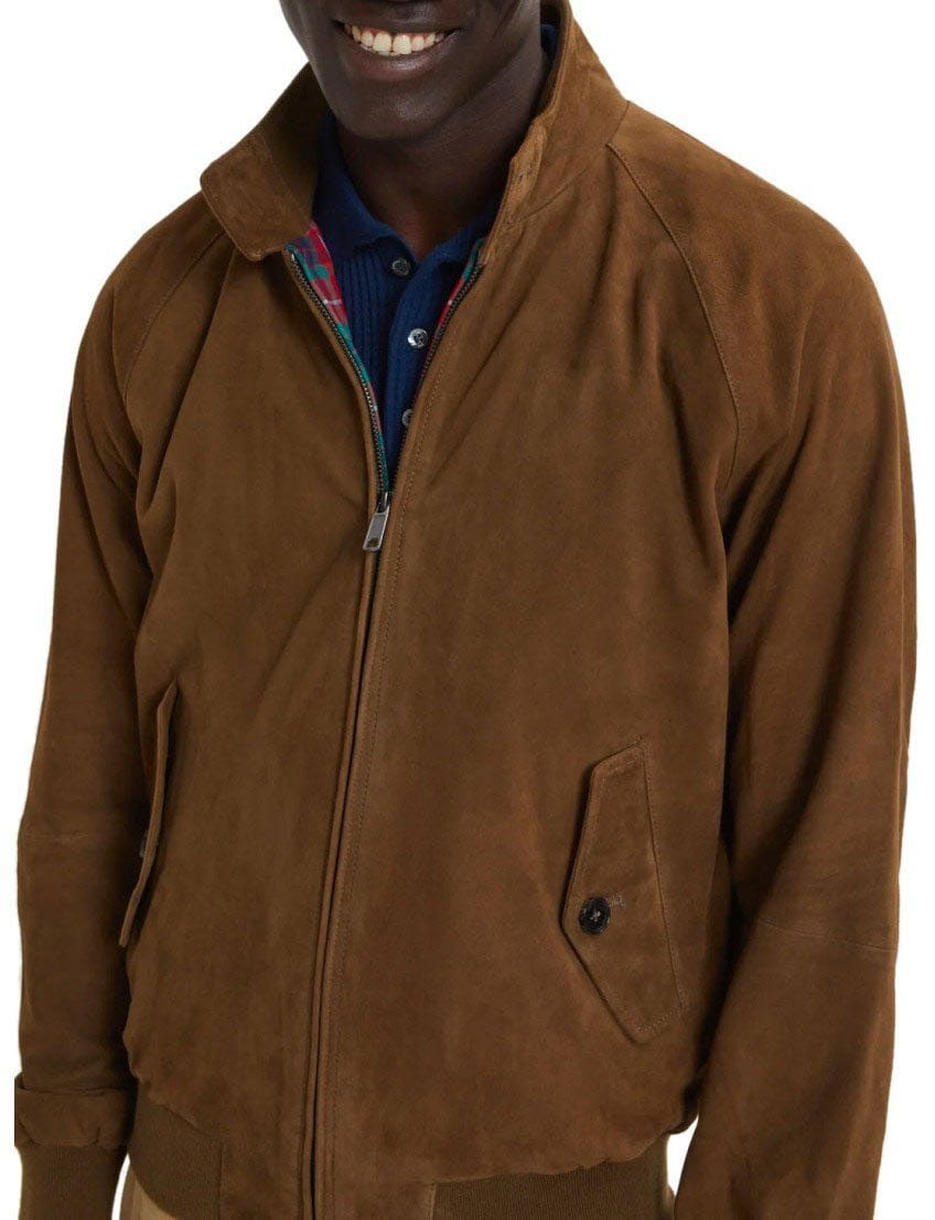 Baracuta BARACUTA G9 SUÈDE DARK OLIVE BOMBER JACKET Groen