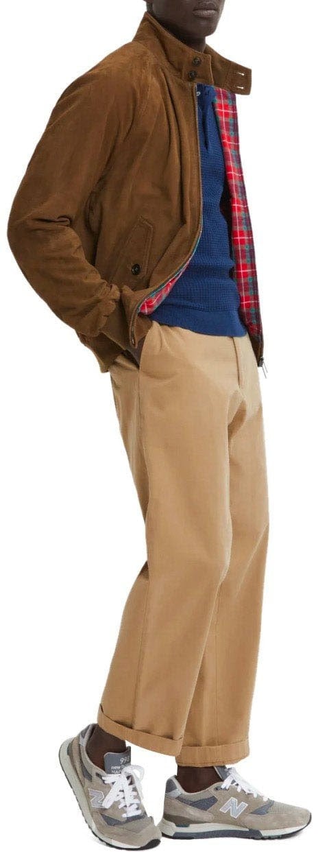 Baracuta BARACUTA G9 SUÈDE DARK OLIVE BOMBER JACKET Groen