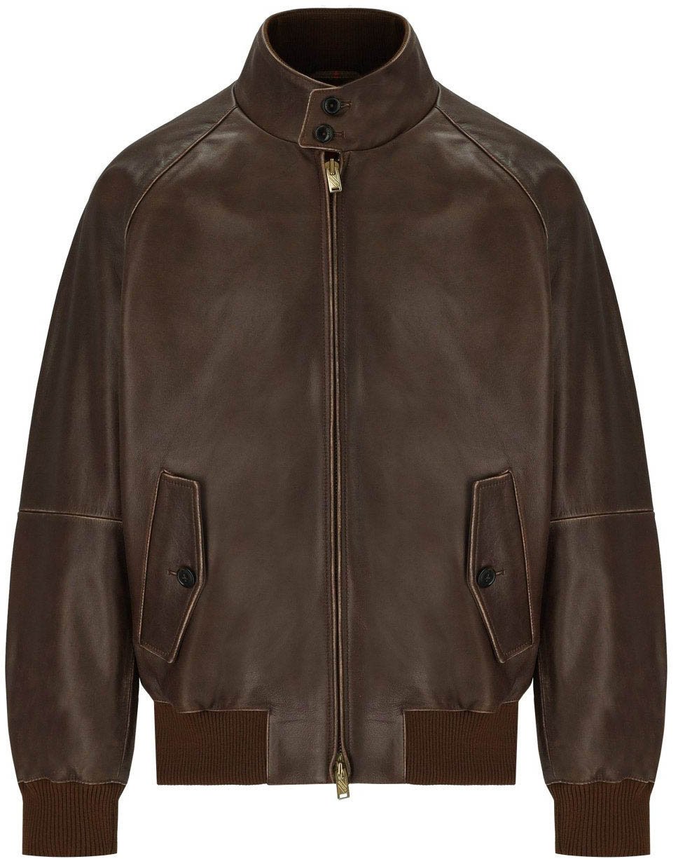 Baracuta BARACUTA G9 LEATHER CHOCOLATE BOMBER JACKET Bruin