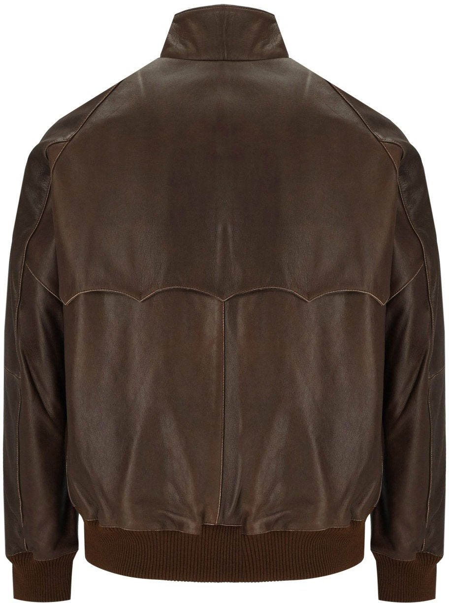 Baracuta BARACUTA G9 LEATHER CHOCOLATE BOMBER JACKET Bruin