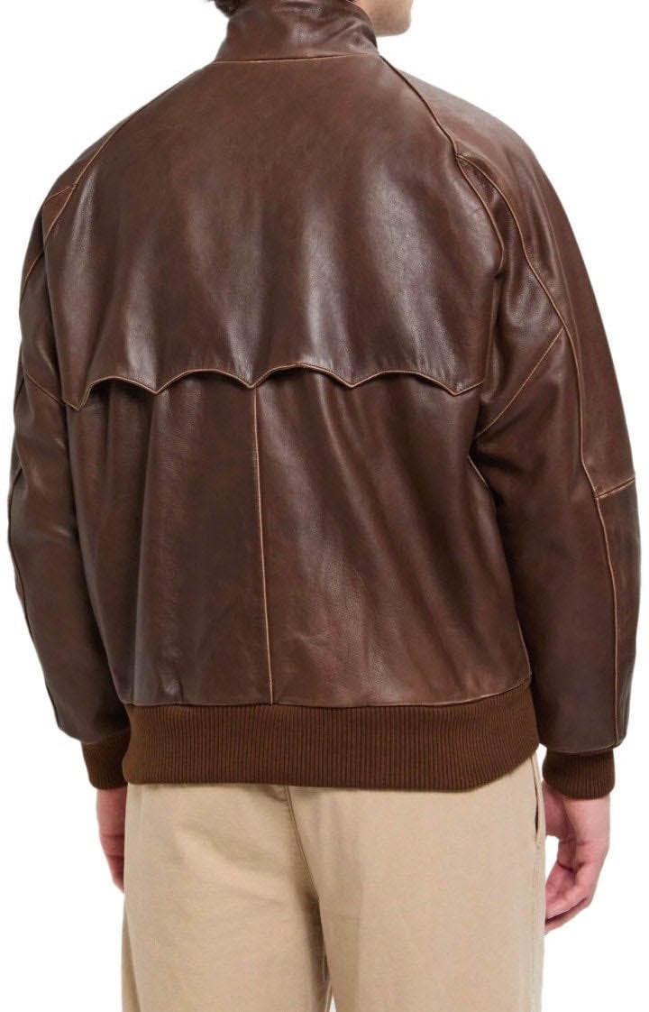 Baracuta BARACUTA G9 LEATHER CHOCOLATE BOMBER JACKET Bruin