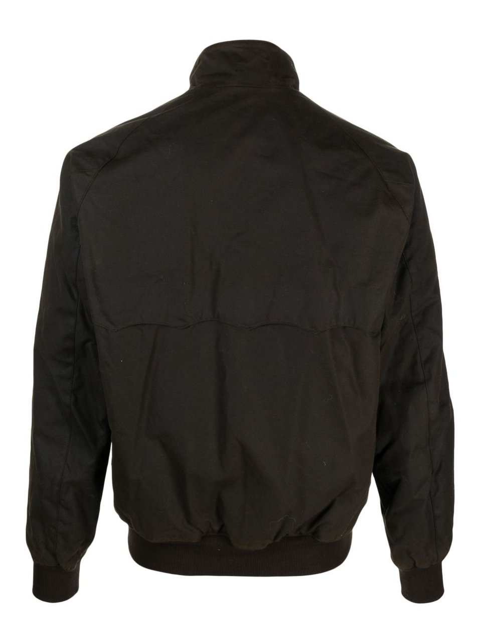 Baracuta Brown Waxed Jacket With High Collar And Glossy Finish Zwart