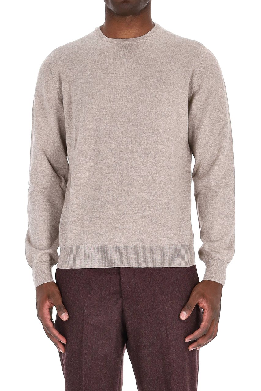Barba Merino Wool Crewneck Sweater Roze
