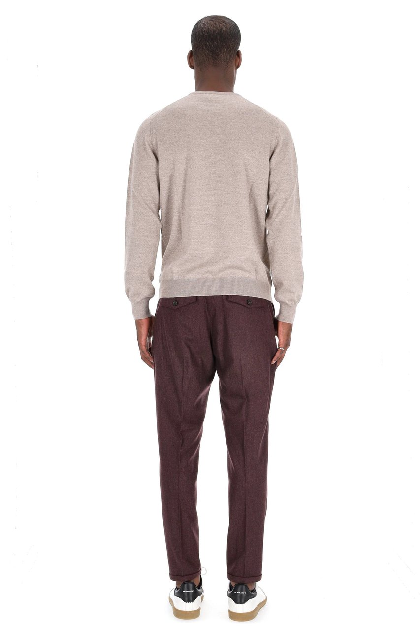 Barba Merino Wool Crewneck Sweater Roze