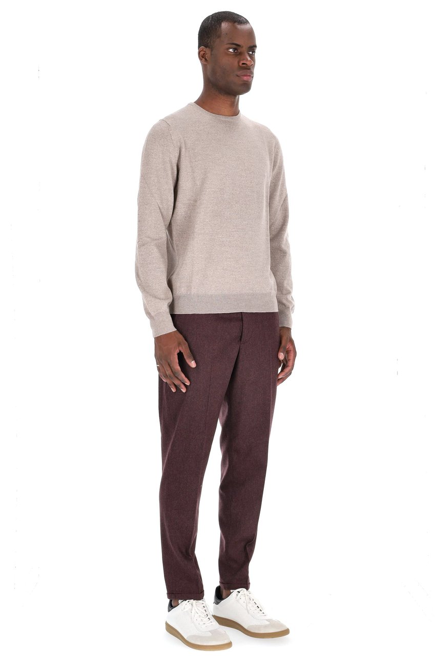 Barba Merino Wool Crewneck Sweater Roze