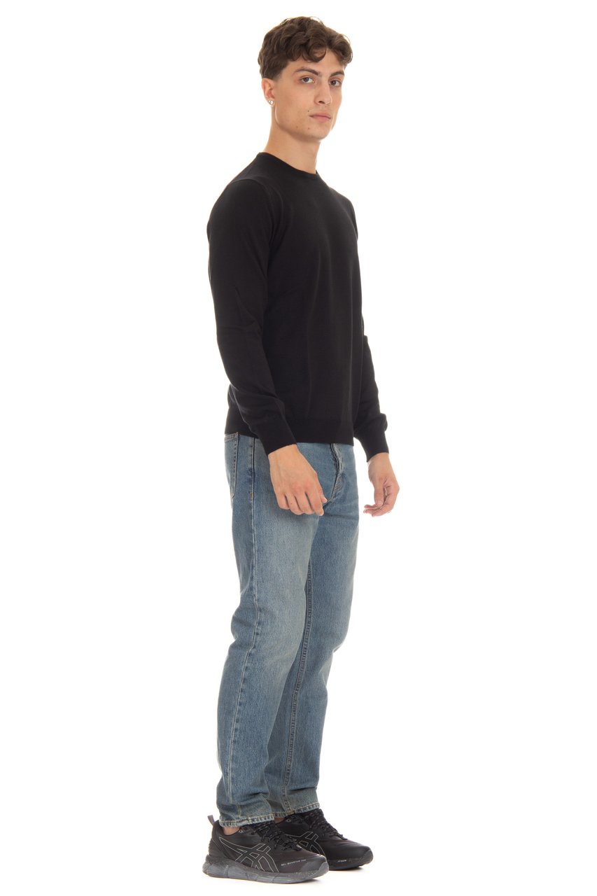 Barba Extrafin Virgin Wool Crewneck Sweater Zwart