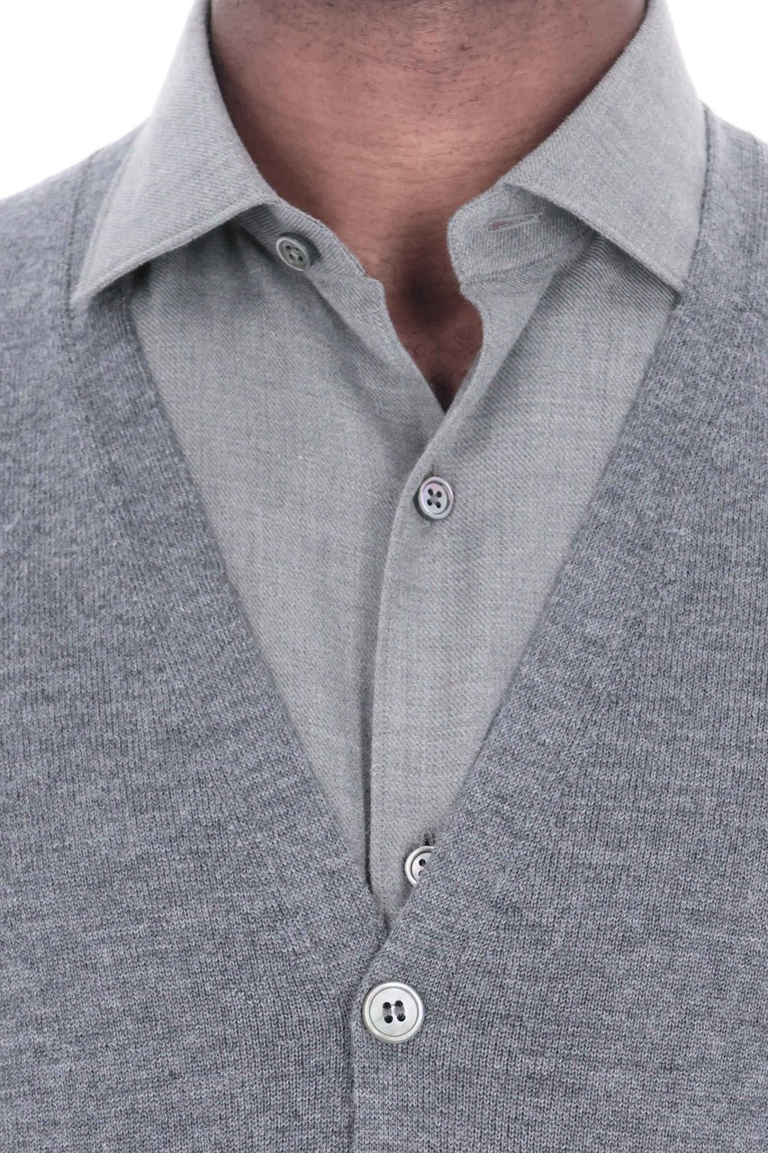 Barba Merino Wool Vest Grijs