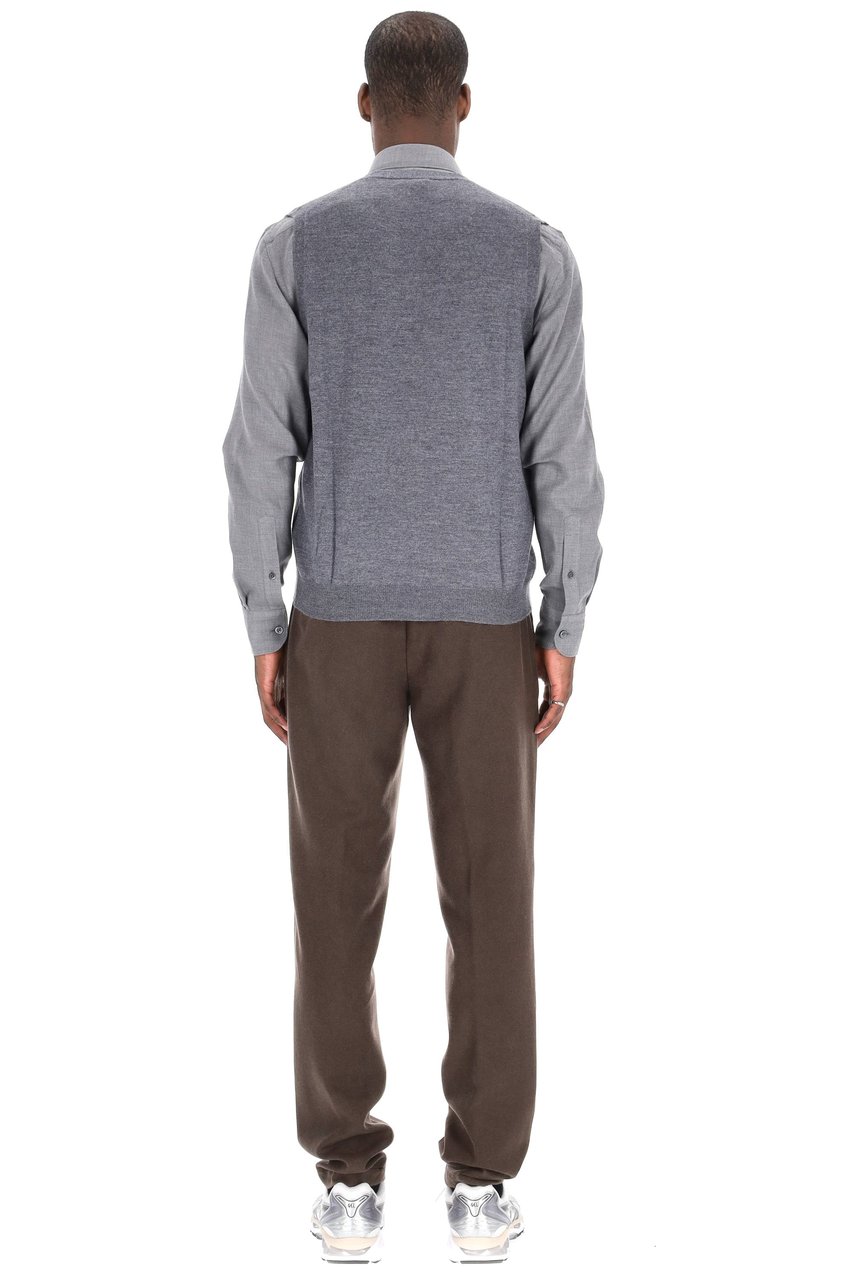 Barba Merino Wool Vest Grijs