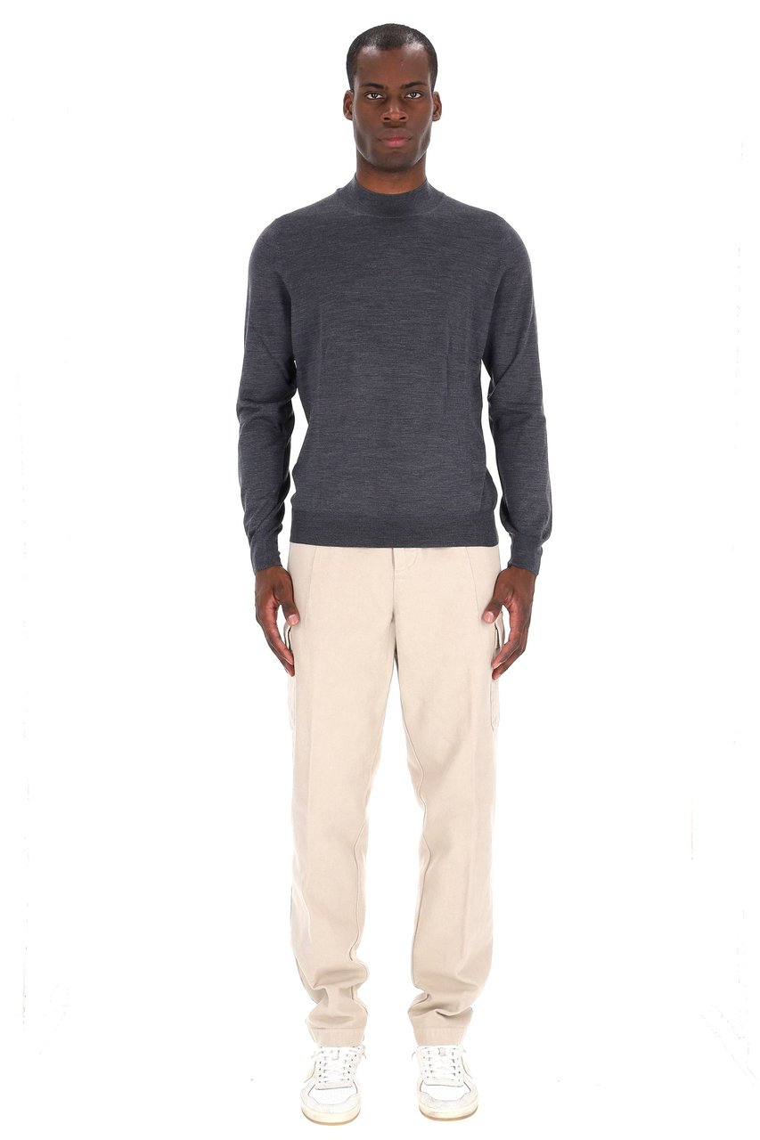 Barba Virgin Wool Turtleneck Sweater Neutraal