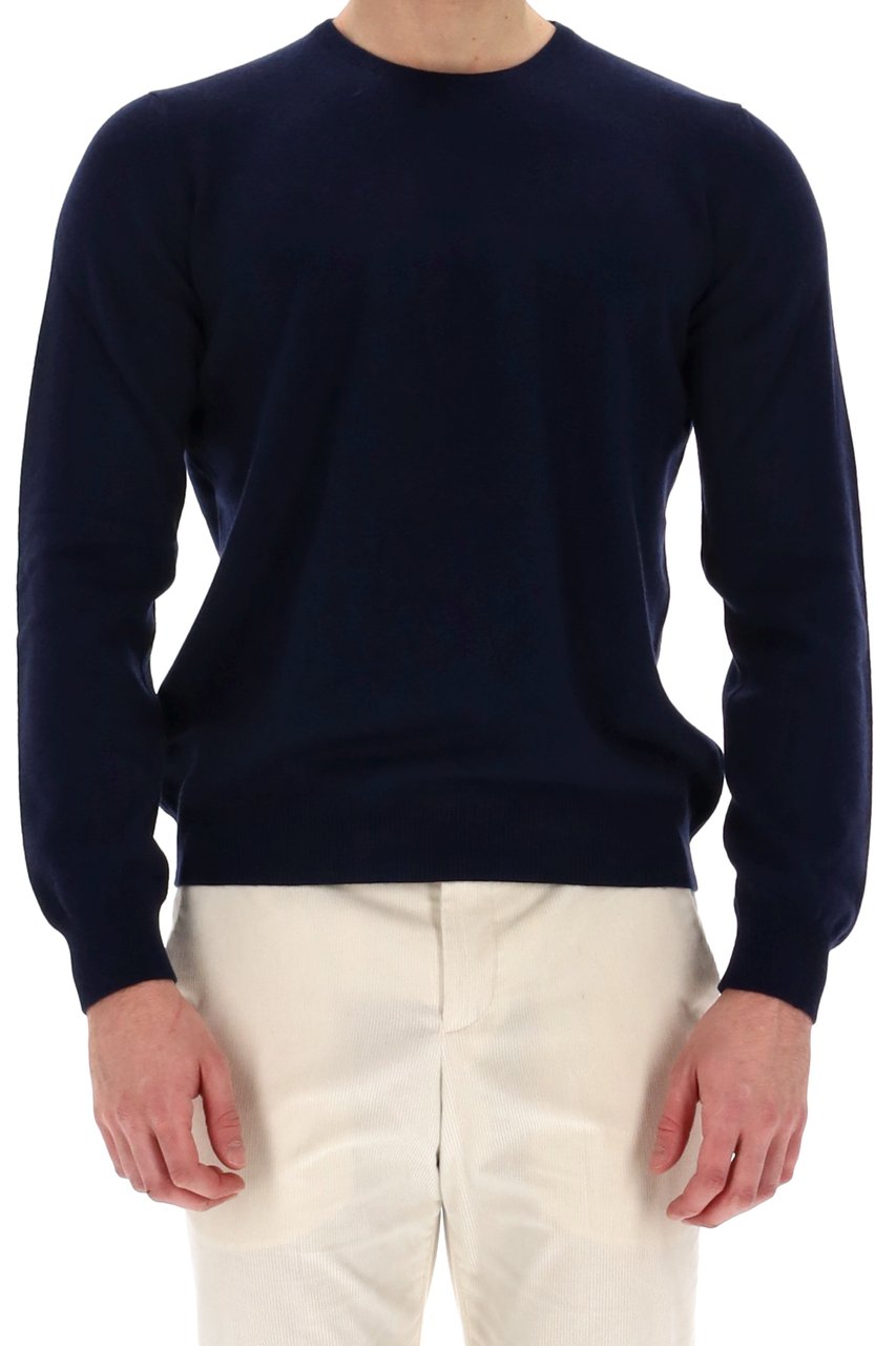Barba Wool-Cashmere Crewneck Sweater Zwart