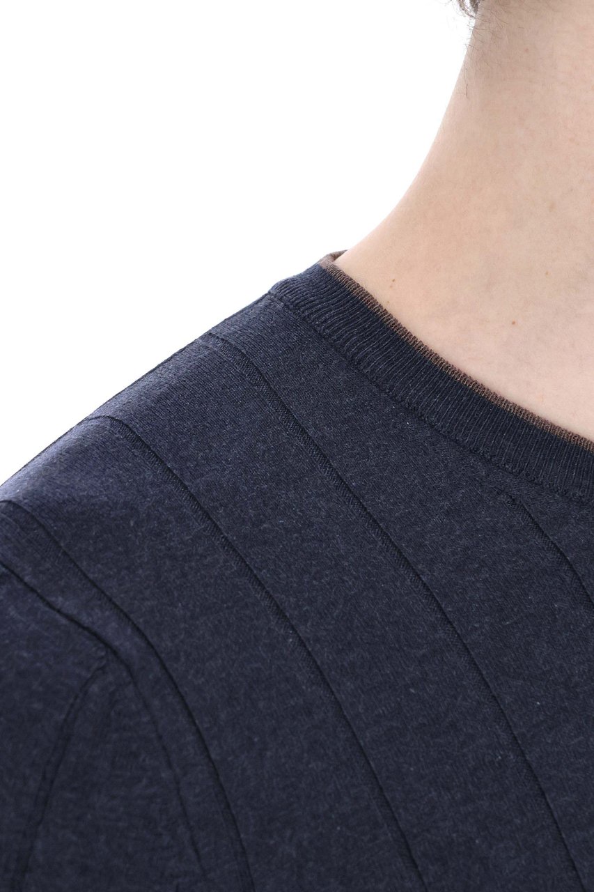 Barba Pure Silk Ribbed T-Shirt Zwart