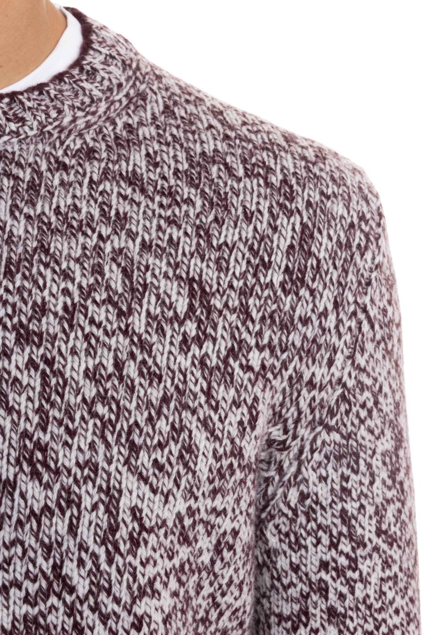 Barba Virgin Wool Moulinè Crewneck Sweater Grijs