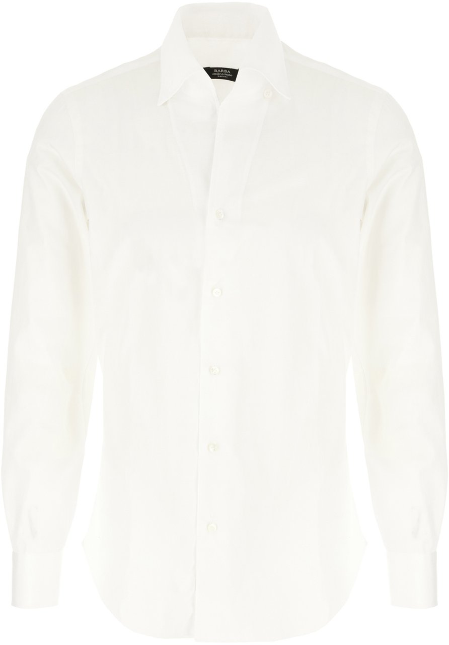 Barba Barba White cotton blend shirt Wit