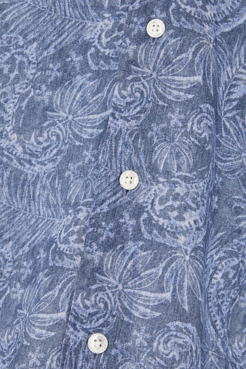 Barba Printed linen blend shirt Divers