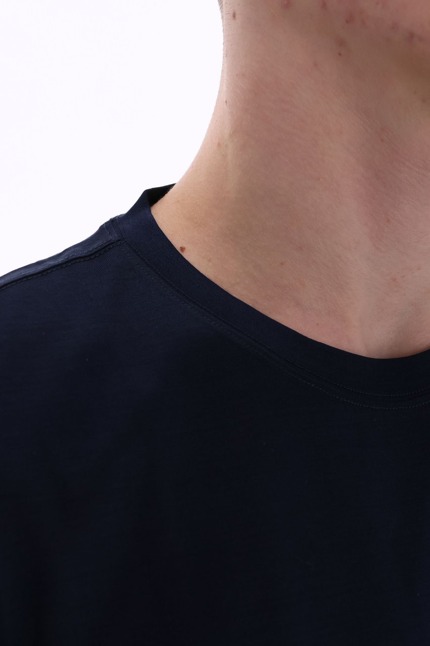 Barba Mercerized Cotton T-Shirt Zwart