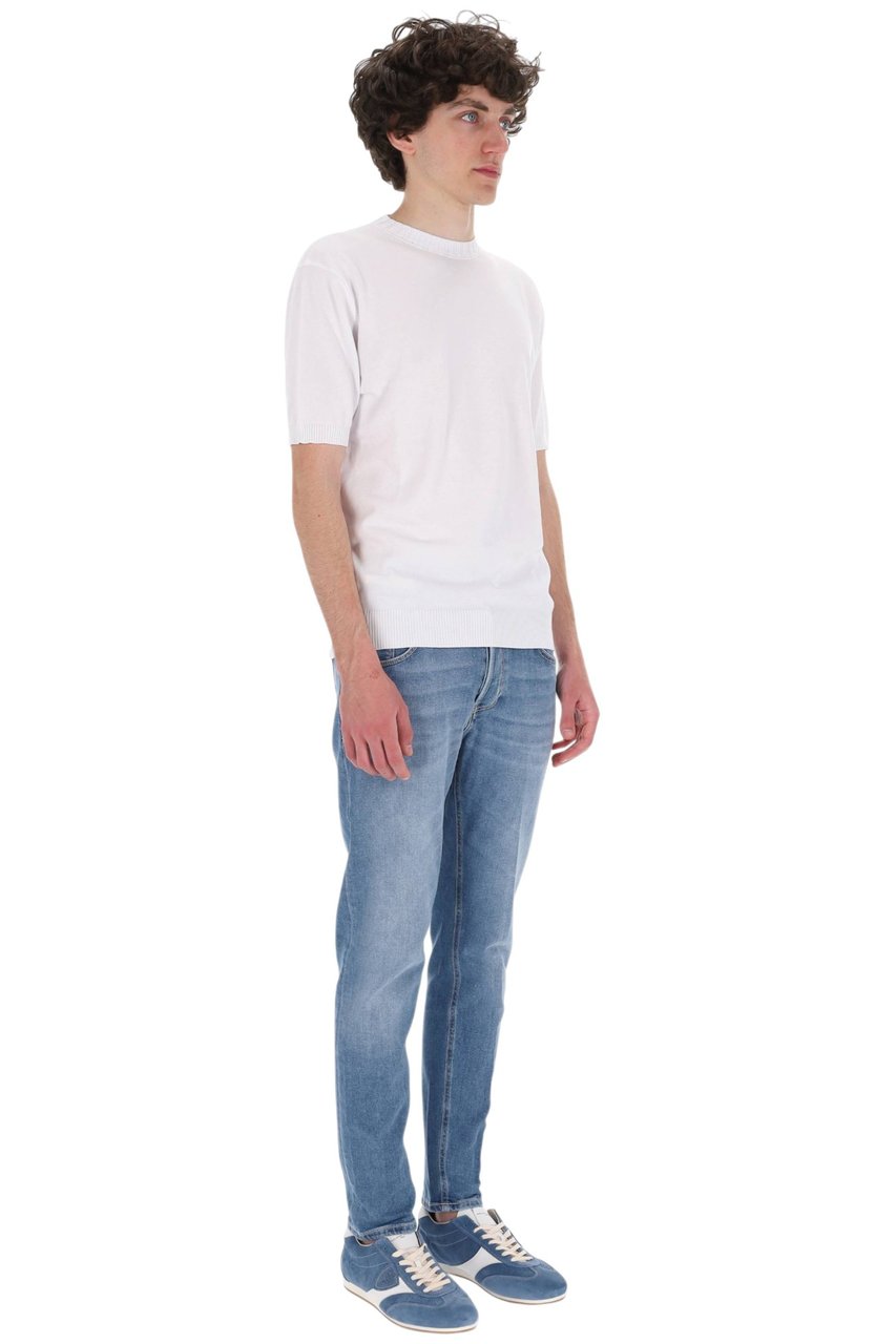 Barba White Cotton Knit T-Shirt Wit