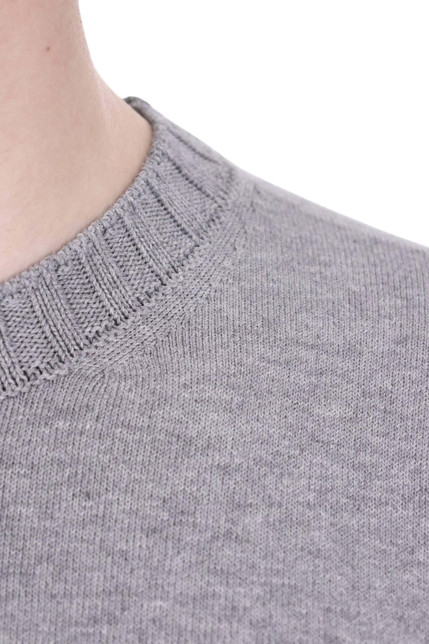 Barba Grey Cotton Knit T-Shirt Grijs