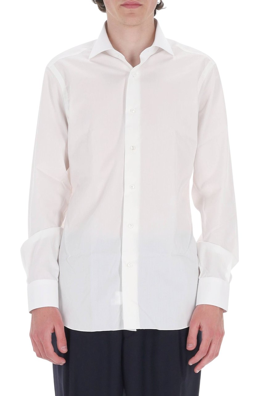 Barba Journey Label Cotton Casual Shirt Wit