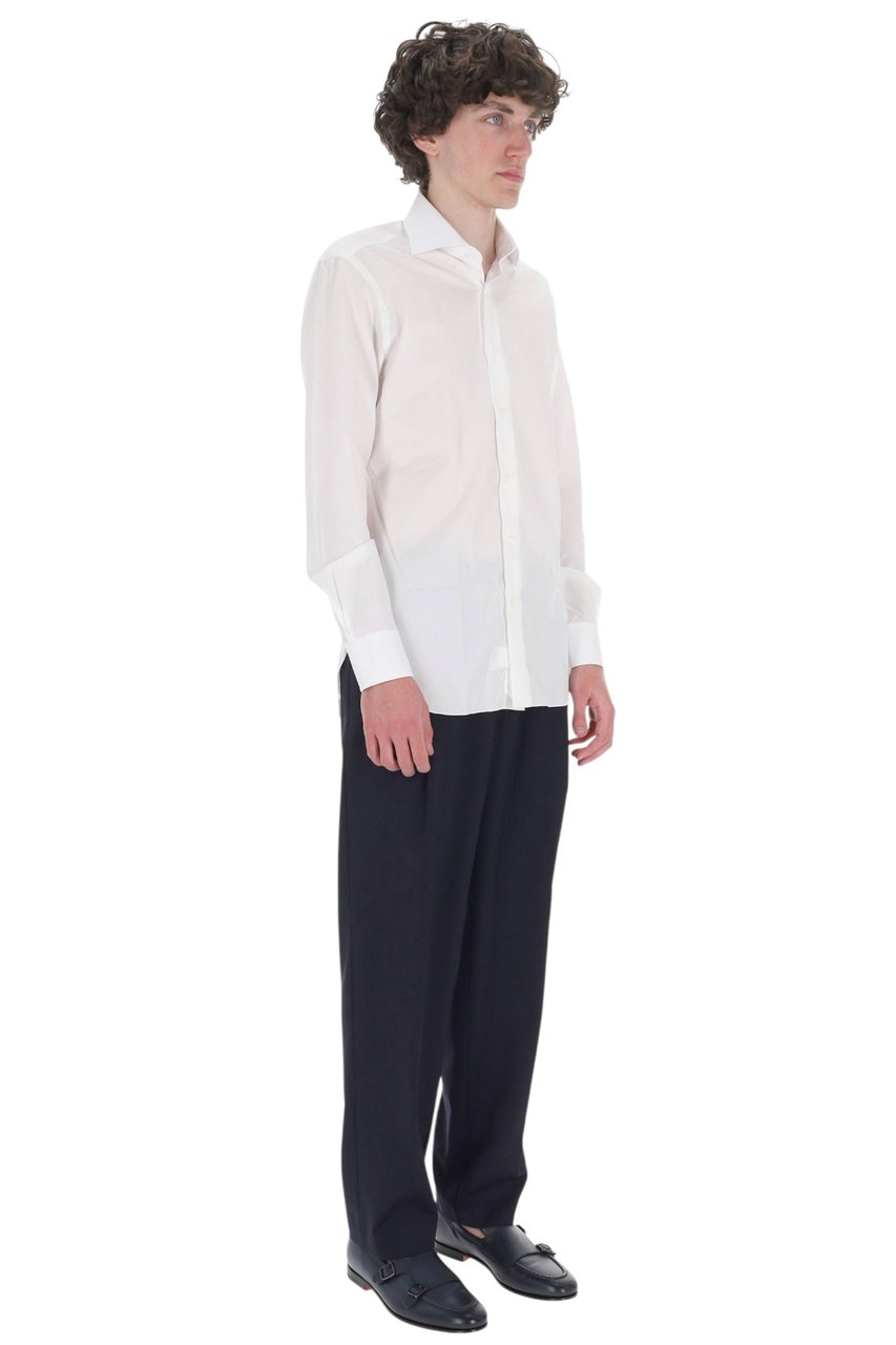 Barba Journey Label Cotton Casual Shirt Wit