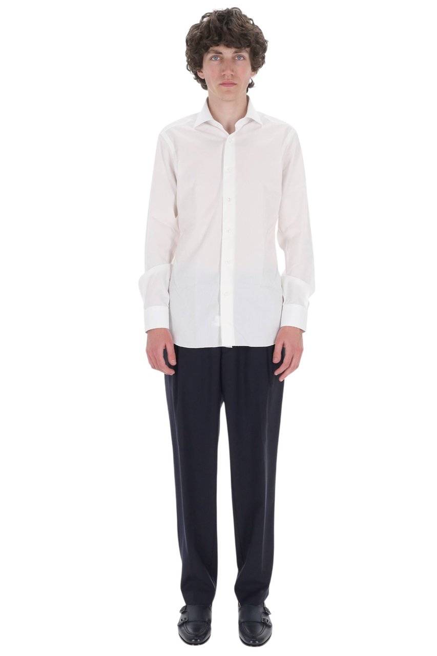 Barba Journey Label Cotton Casual Shirt Wit