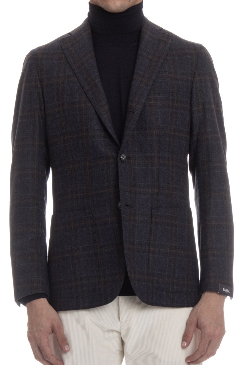 Barba Prince of Wales Tailored Jacket Zwart