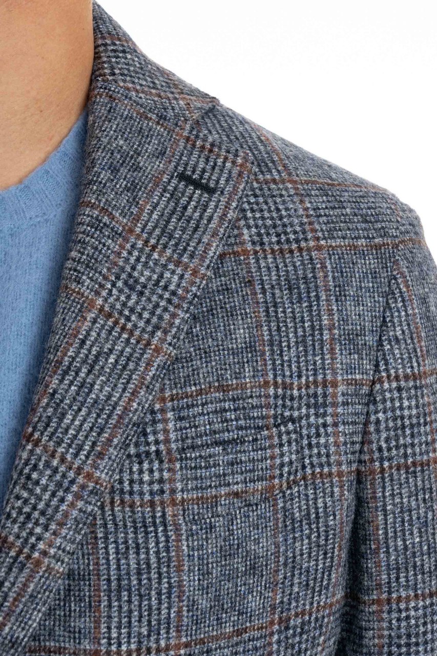 Barba Prince of Wales Alpaca-Wool Jacket Grijs