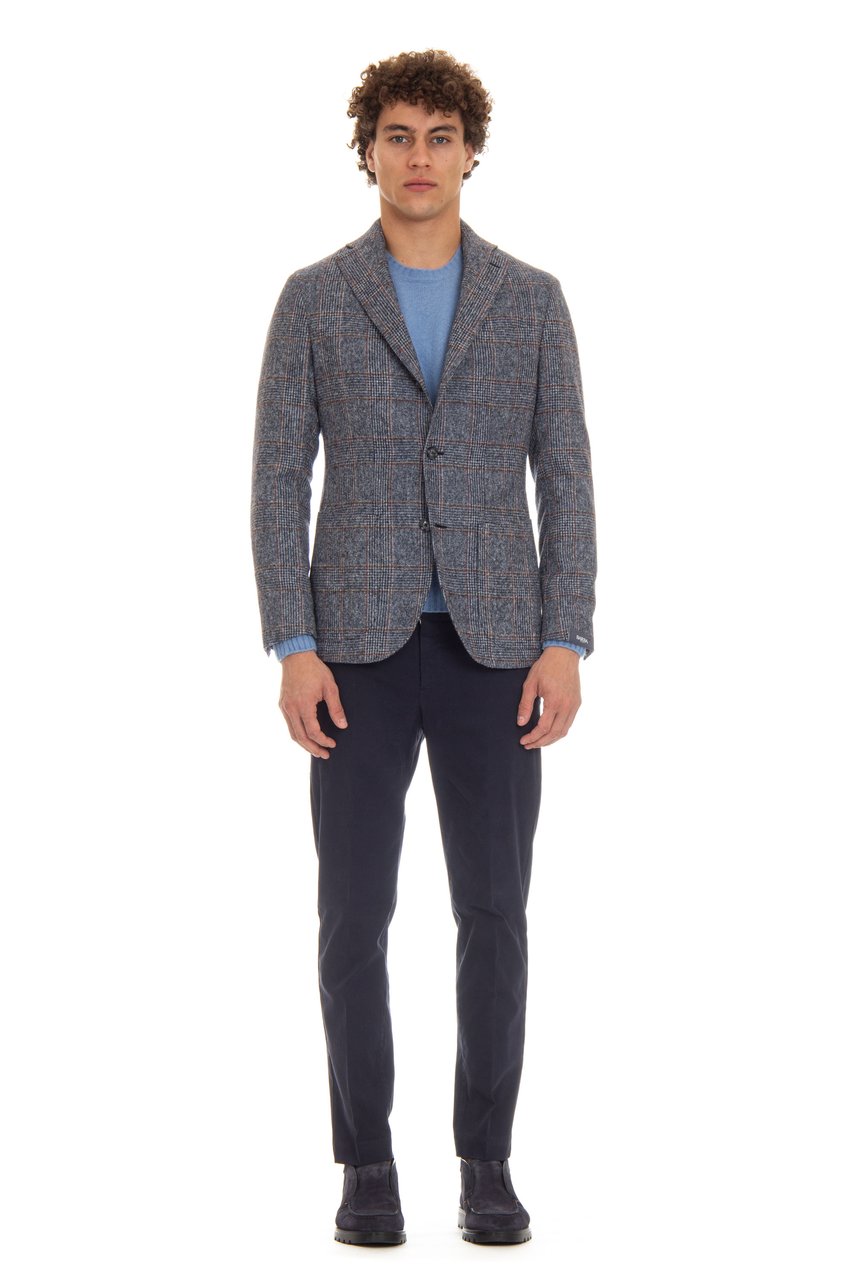 Barba Prince of Wales Alpaca-Wool Jacket Grijs