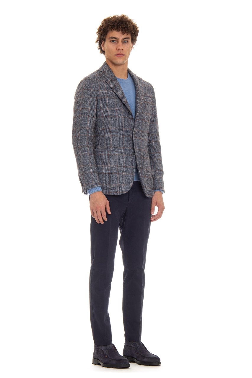 Barba Prince of Wales Alpaca-Wool Jacket Grijs