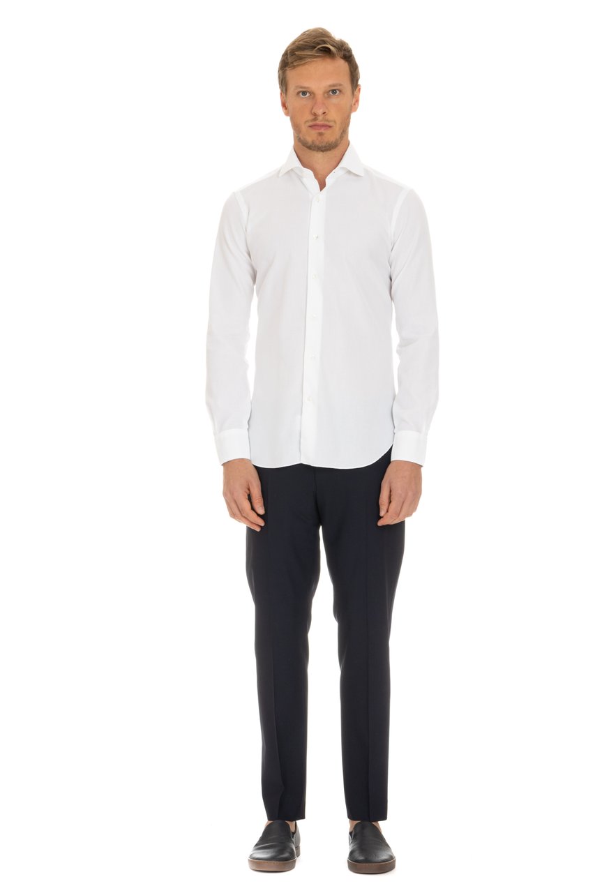 Barba Honeycomb Stretch Tailored Shirt Cult Label Wit