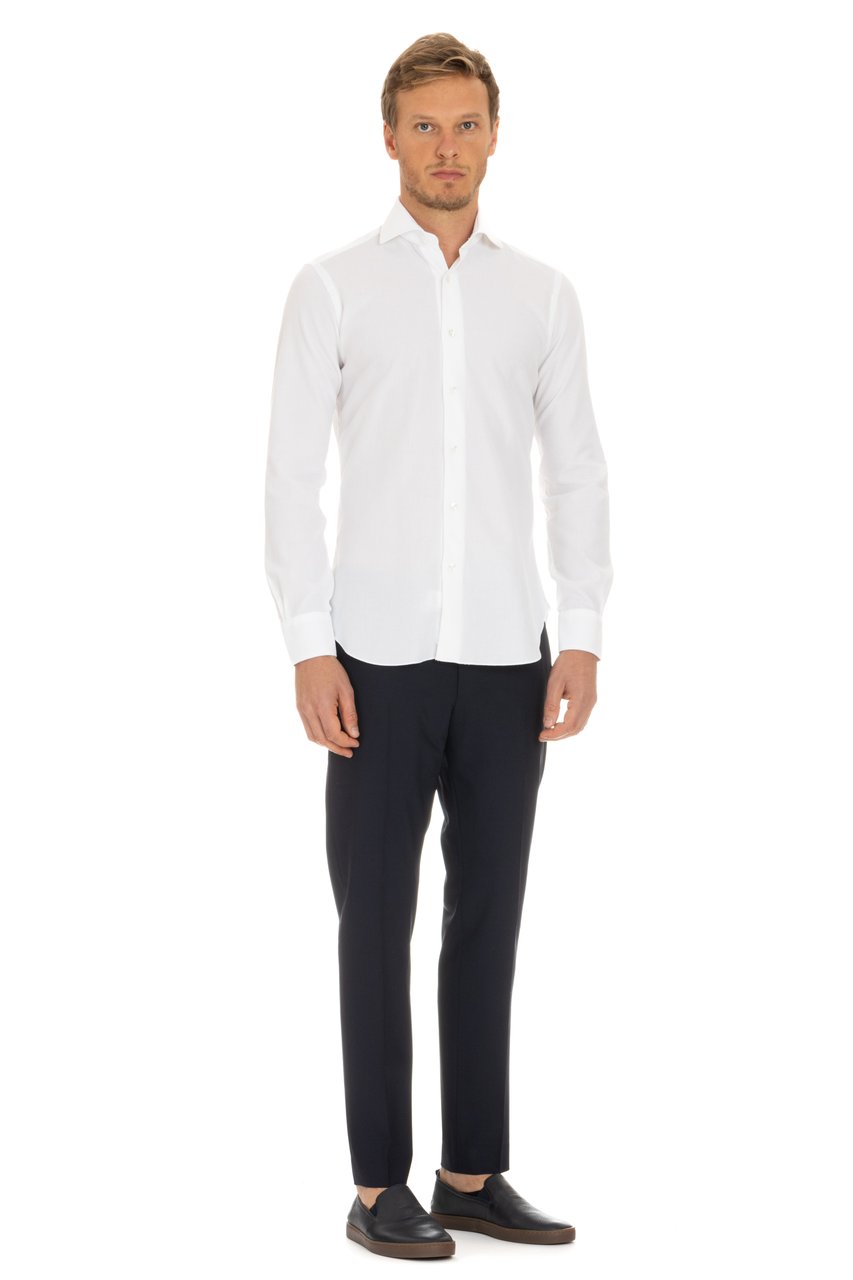 Barba Honeycomb Stretch Tailored Shirt Cult Label Wit