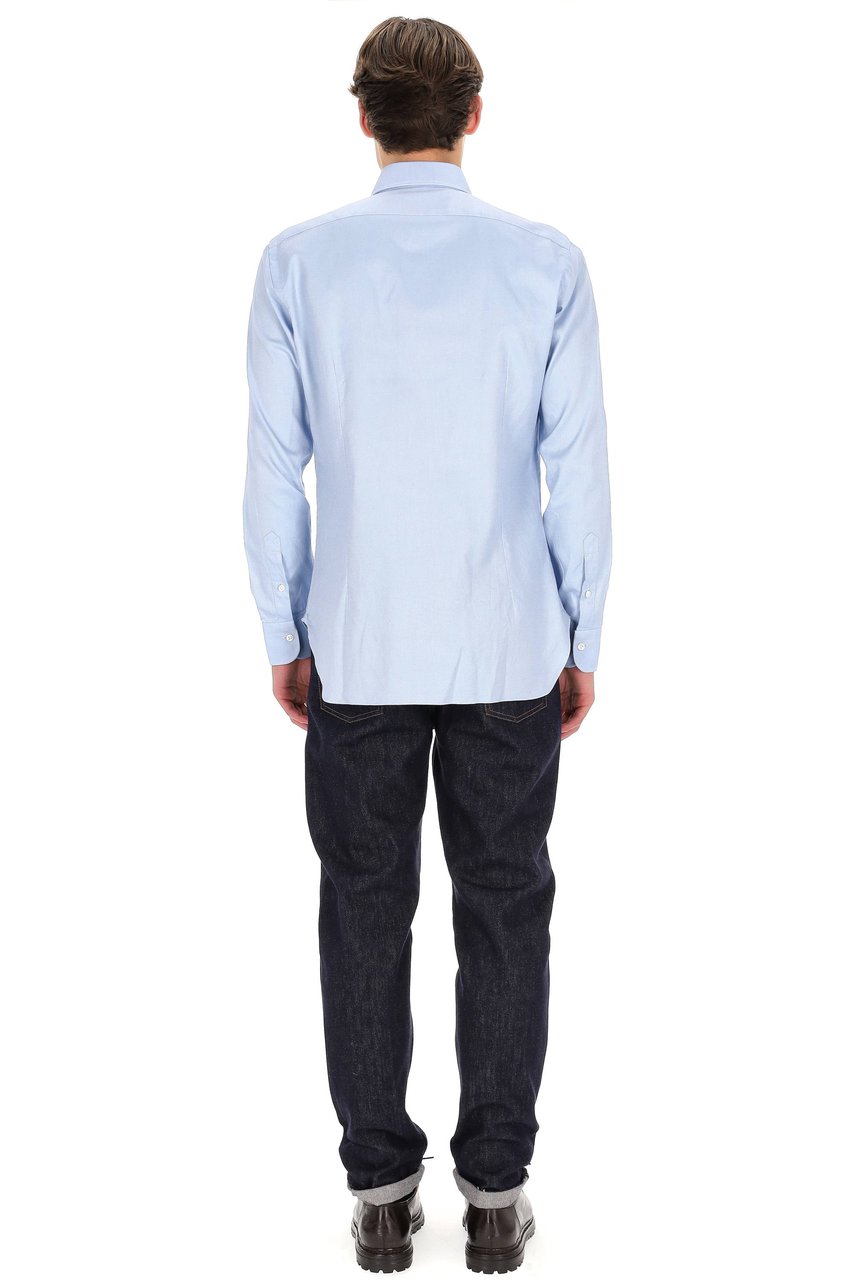 Barba Culto Line Oxford Button-Down Tailored Shirt Blauw