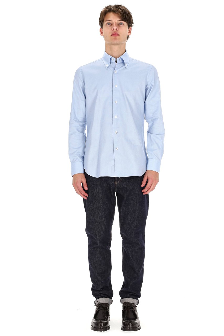 Barba Culto Line Oxford Button-Down Tailored Shirt Blauw