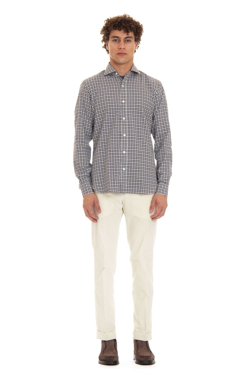 Barba Micro Check Dandylife Shirt Grijs