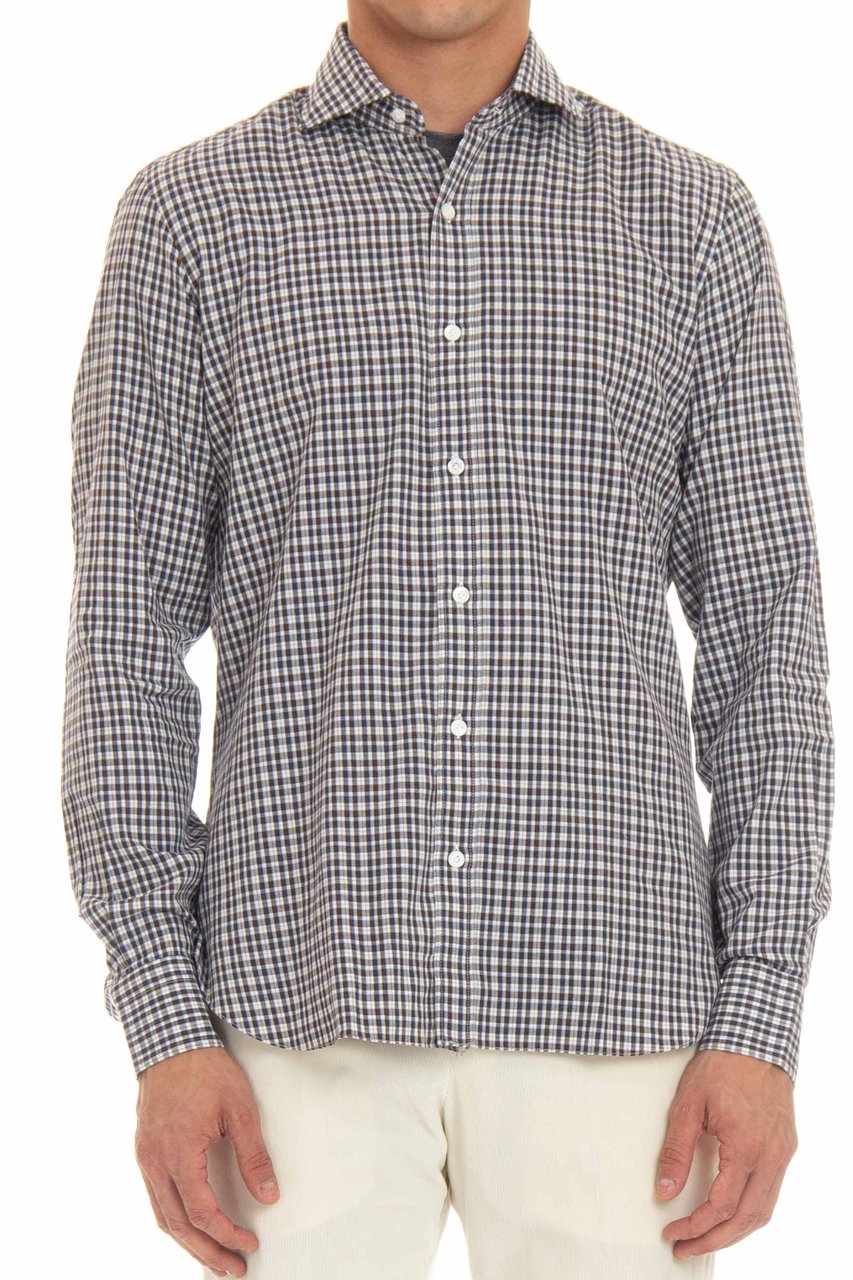 Barba Micro Check Dandylife Shirt Grijs