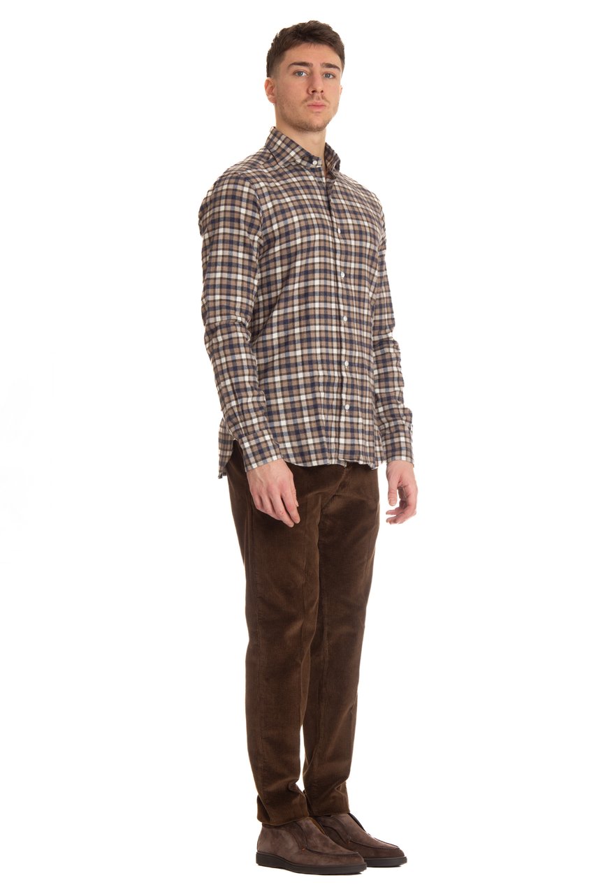 Barba Dandylife Check Print Shirt Zwart
