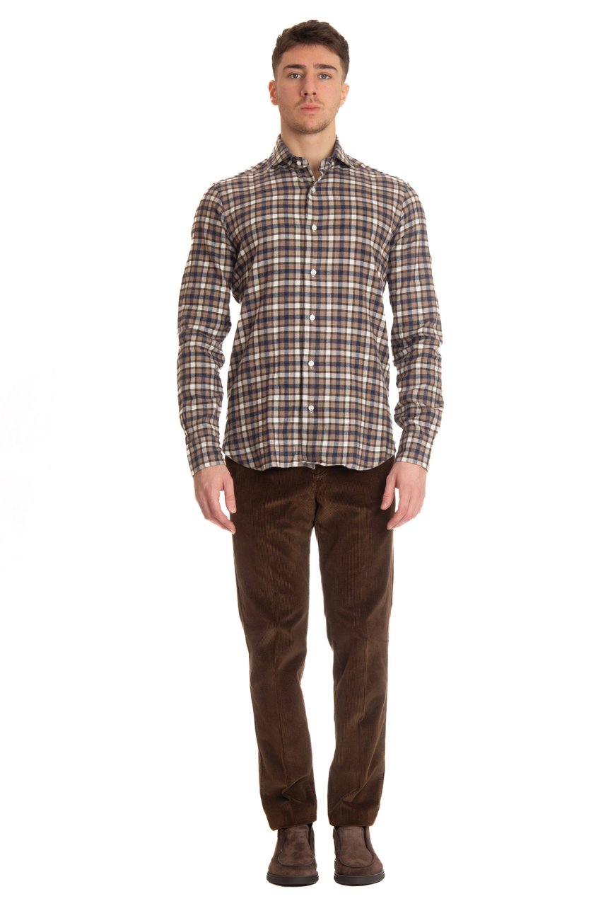 Barba Dandylife Check Print Shirt Zwart