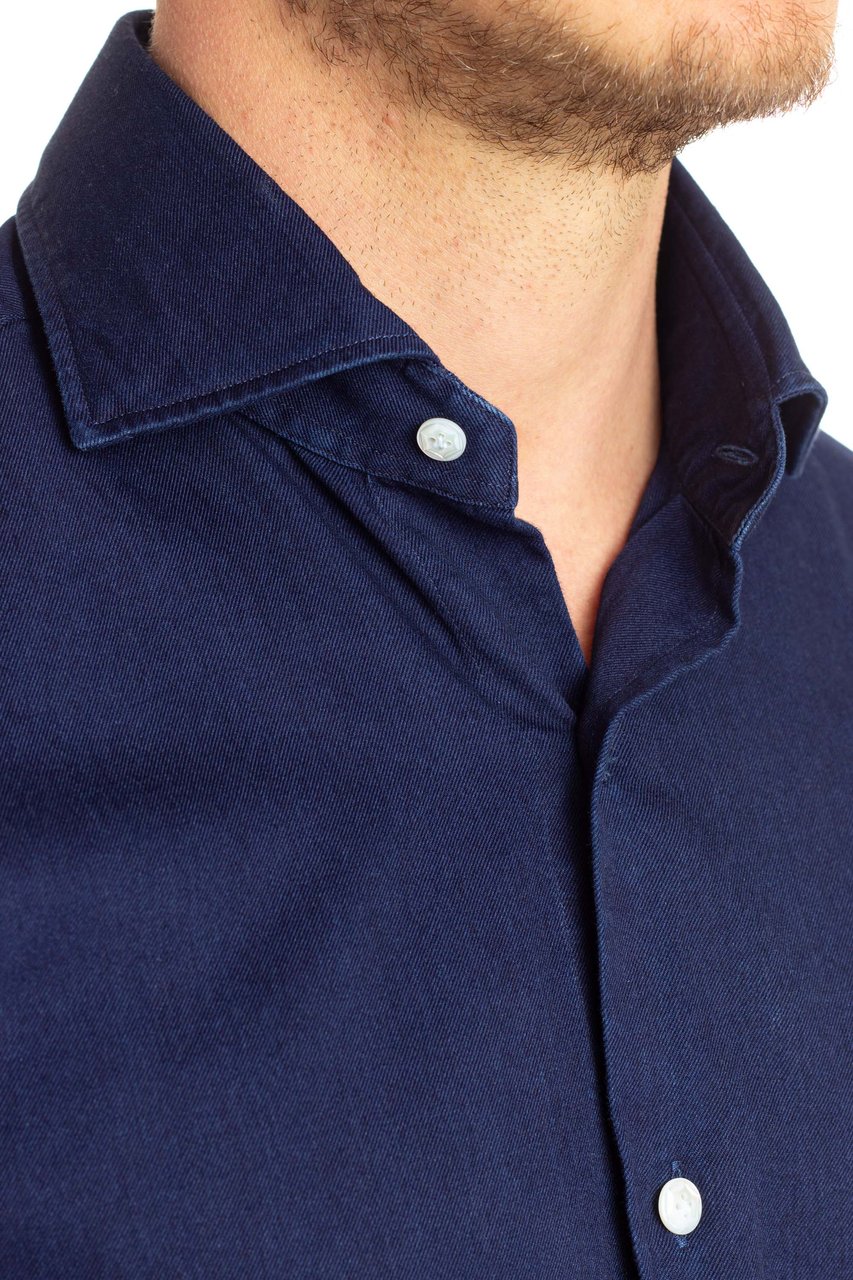 Barba Dark Denim Shirt Dandylife Line Zwart
