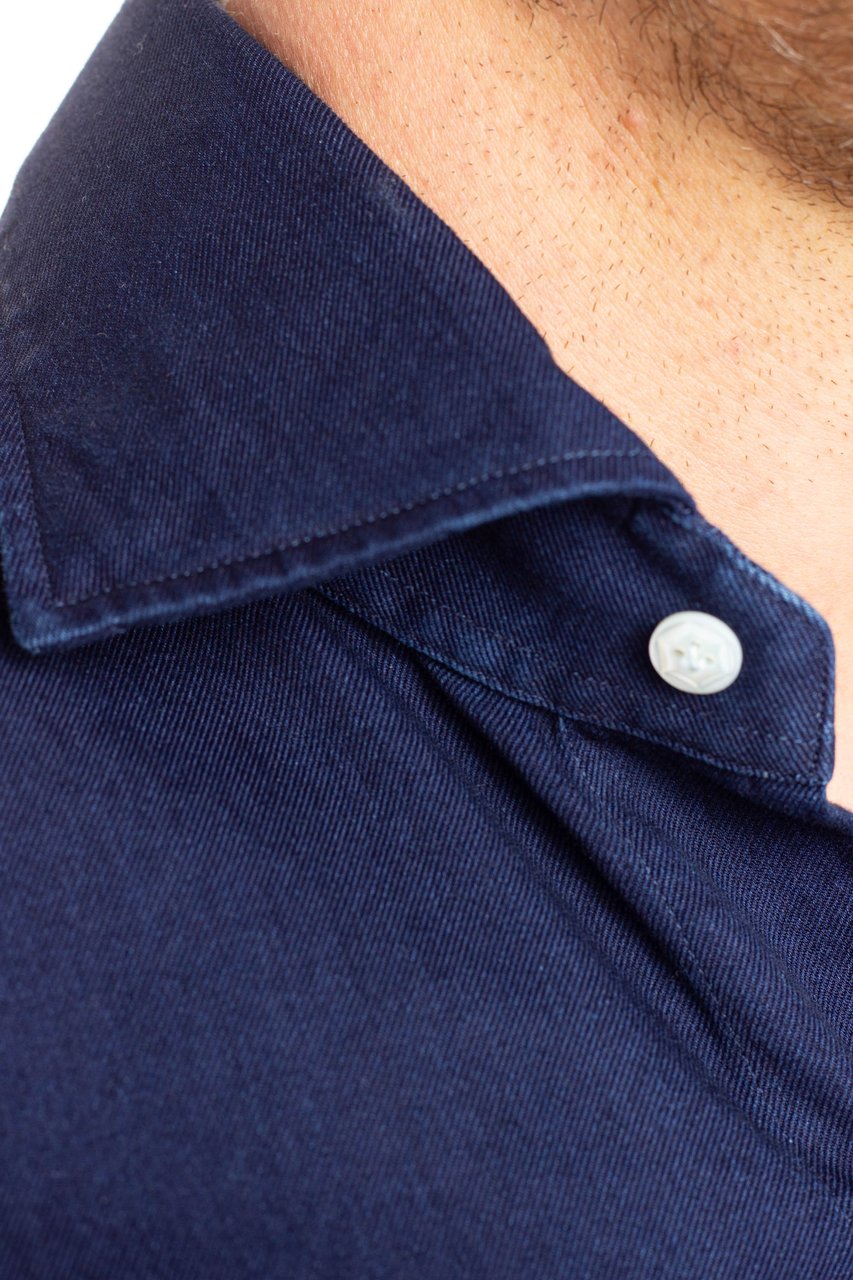 Barba Dark Denim Shirt Dandylife Line Zwart