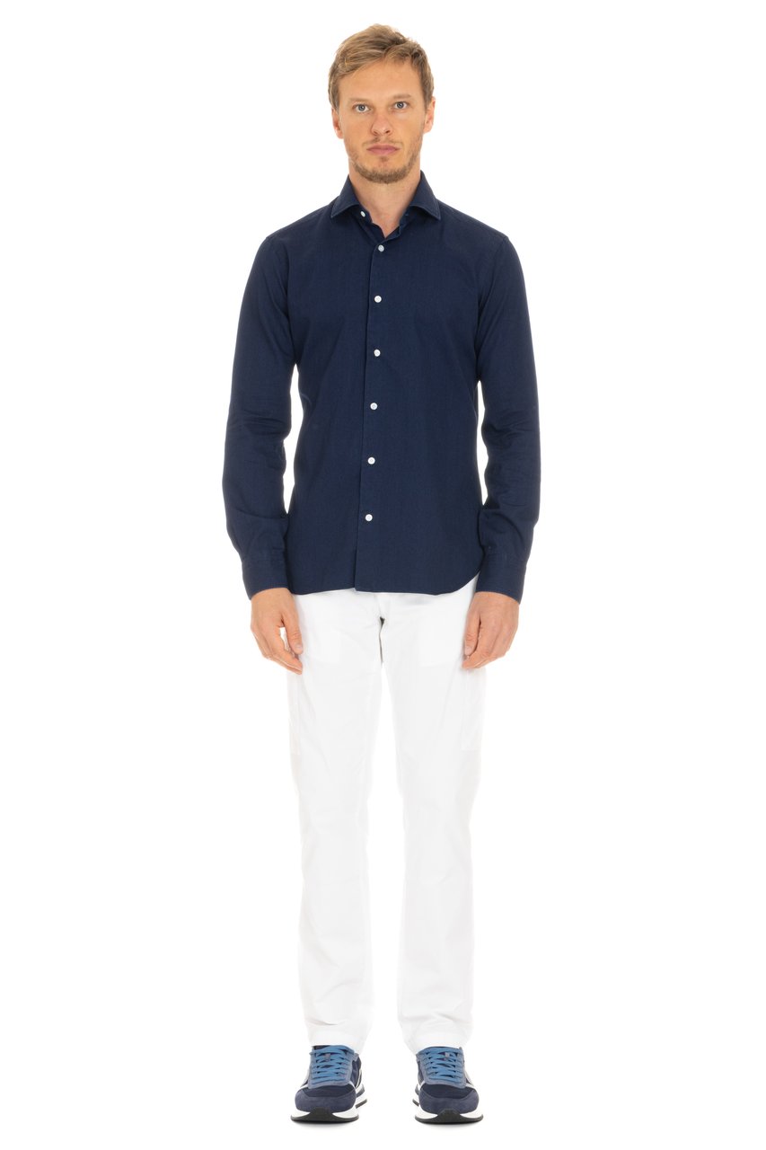 Barba Dark Denim Shirt Dandylife Line Zwart