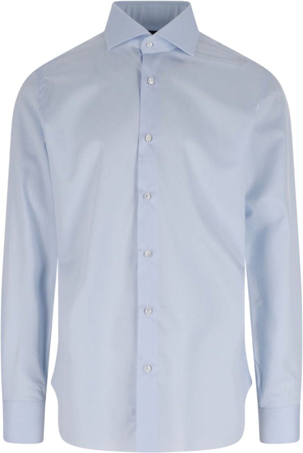 Barba Napoli Classic Cotton Shirt – Light Blue Blauw