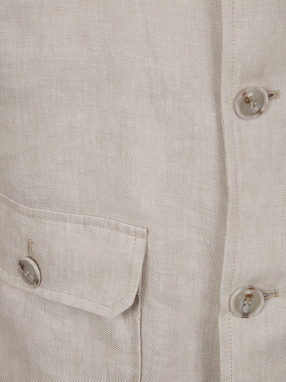 Barba Napoli Linen Sport Jacket with High Collar and Ribbed Detailing Neutraal