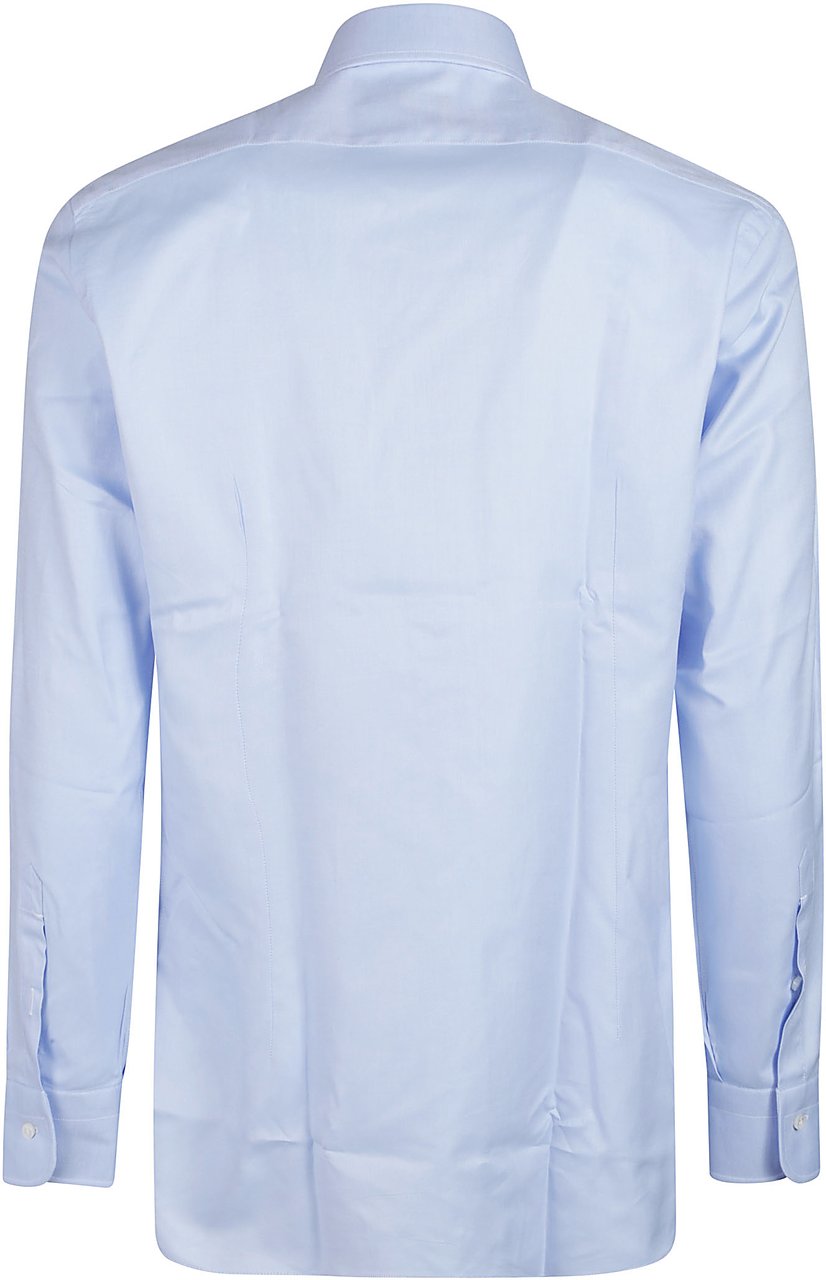 Barba Napoli Long Sleeve Neck Shirt Blue Blauw
